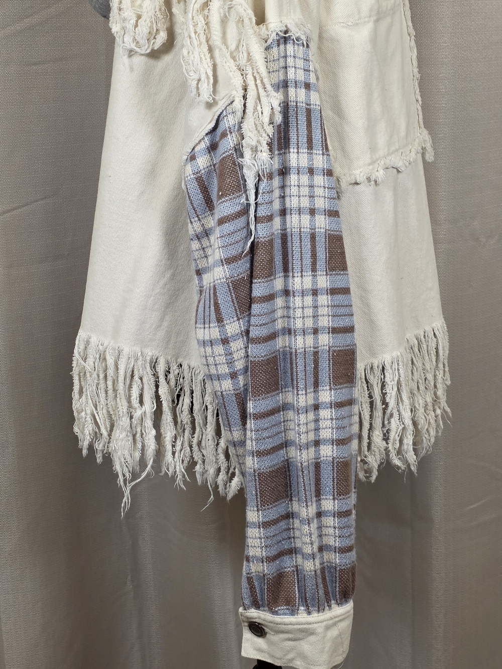 Oli & Hali Boho Fringe Hooded Jacket Oversized Shacket Large - Picture 4 of 14